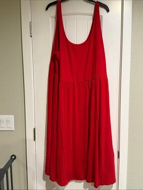 a new day Red Scoop Neck Midi Dress